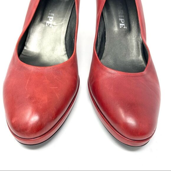 MARIPE Red Leather Pumps Size 40 - Picture 7 of 11